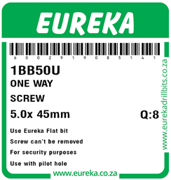 1BB50 - One Way Screw -1BB50_Label_T